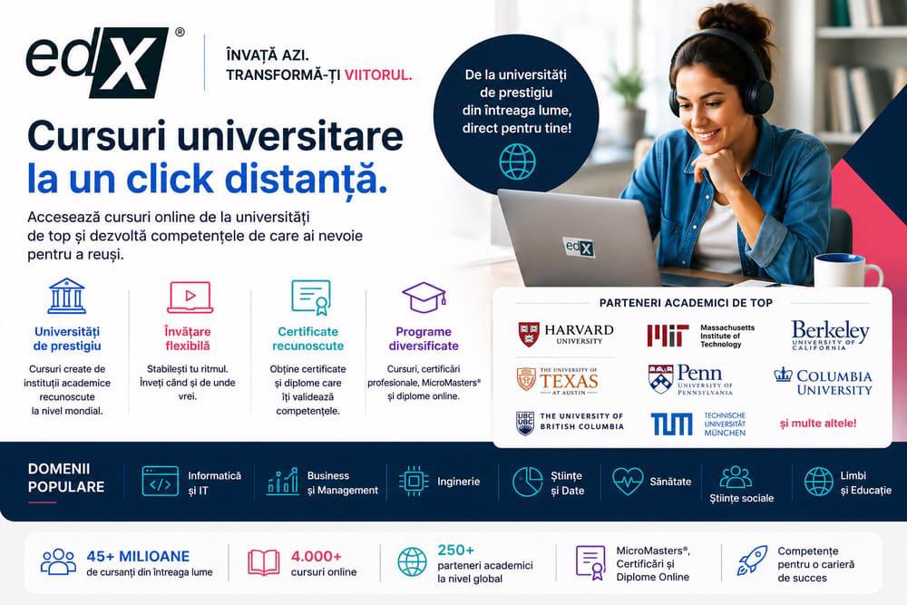 edX – cursuri universitare și programe de învățare online