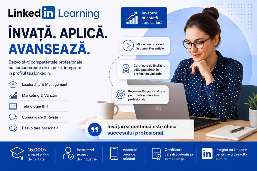 LinkedIn Learning – dezvoltarea competențelor profesionale pentru piața muncii