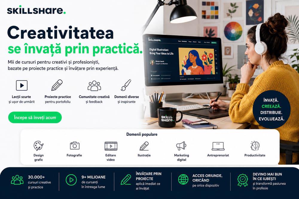 Skillshare – învață prin creativitate și proiecte practice